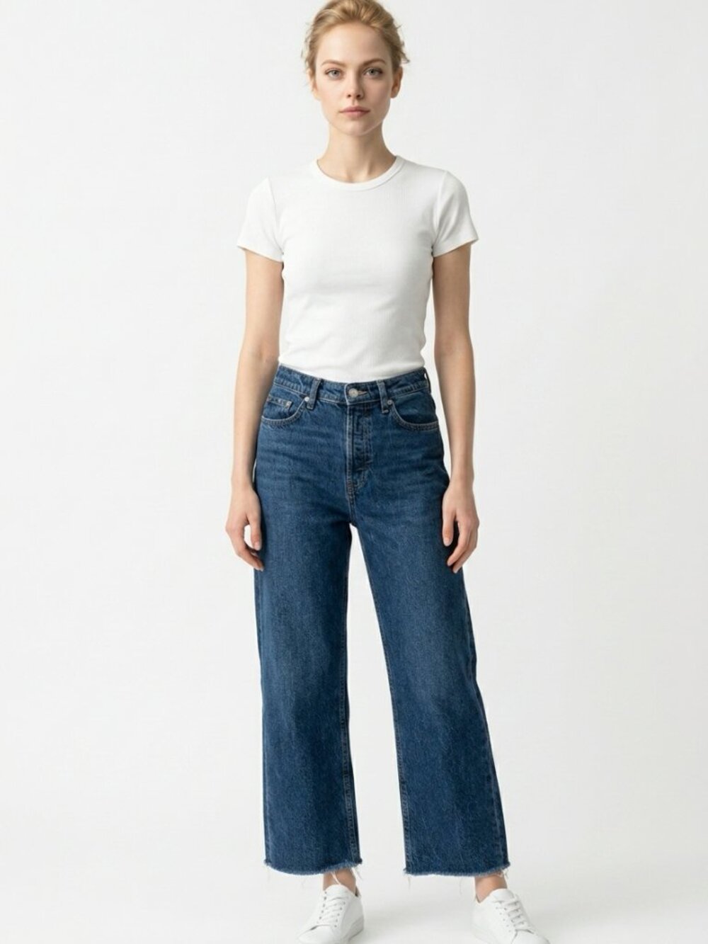 Hudson Blue Denim Button Fly Wide Leg High-Rise Jeans – Good Condition 29” Waist